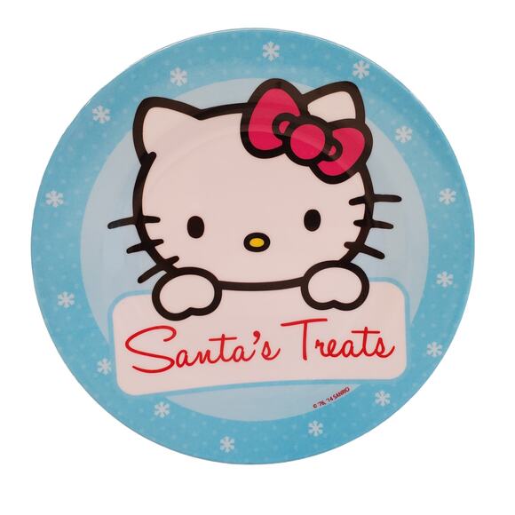 Vintage Sanrio Hello Kitty Santas Treats Plate Santa Cookie Plate 2014 - Picture 1 of 7